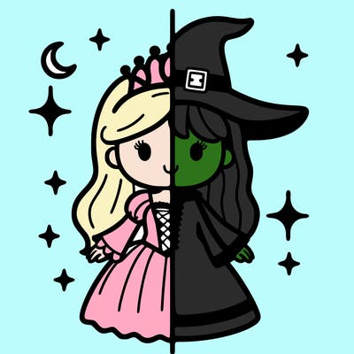 split princess and witch