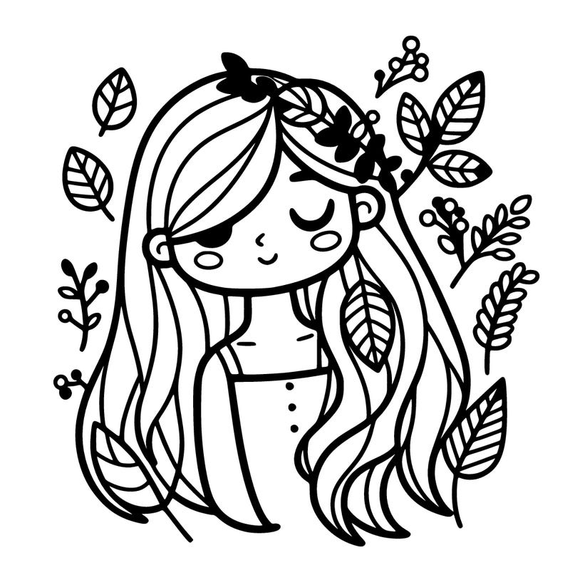 nature girl with long hair