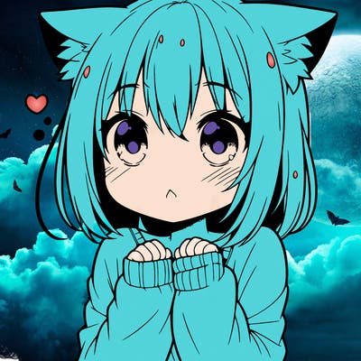 shy anime catgirl