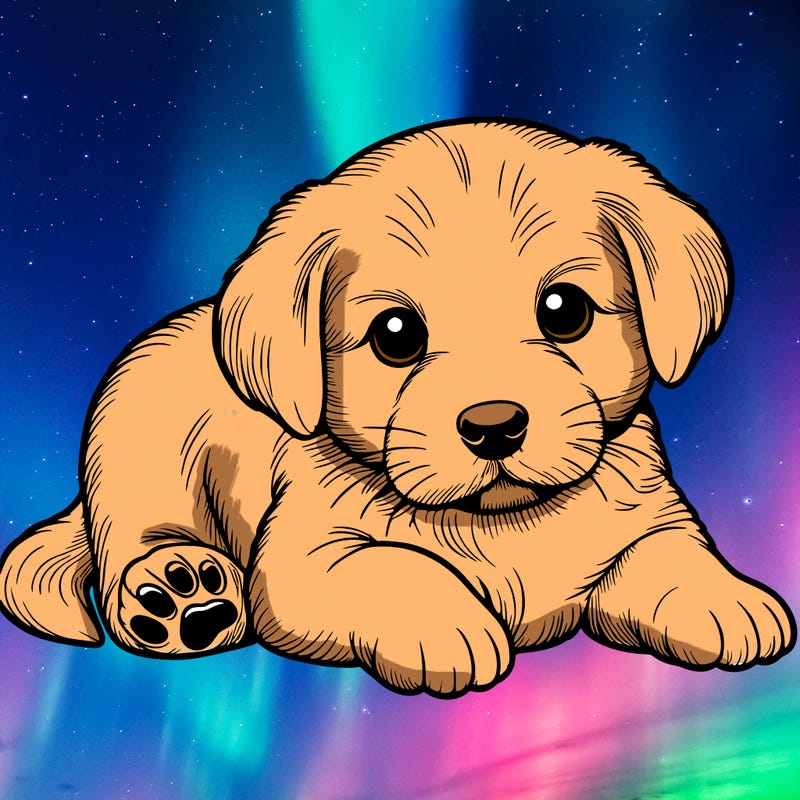 a cute realistic puppy