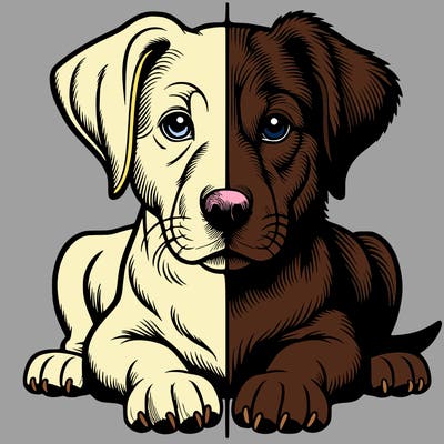 realistic dog split picture