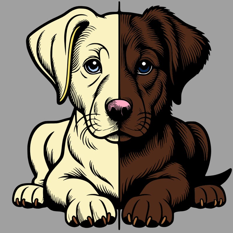 realistic dog split picture