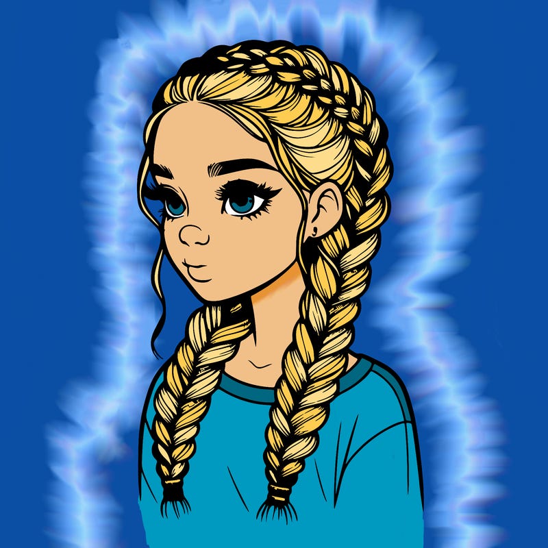 realistic girl with braids