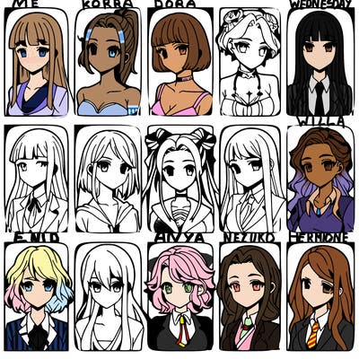 girls that look diffrent anime