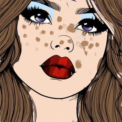 really realistic girl with lips