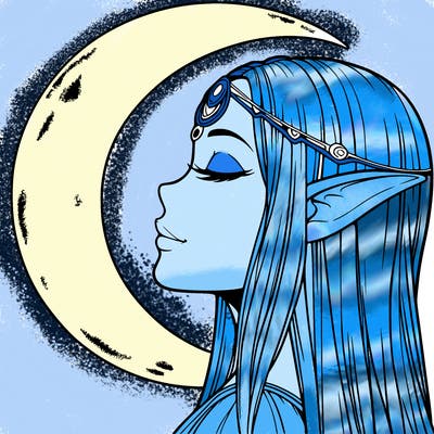 a realistic moon elf