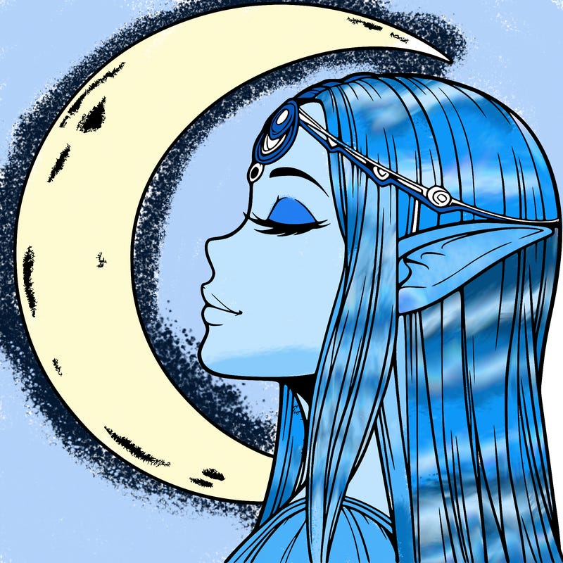 a realistic moon elf