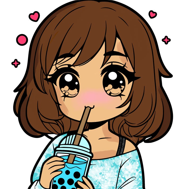 girl drinking boba