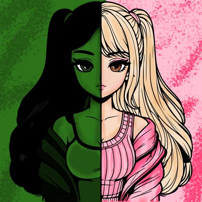 realistic girl split