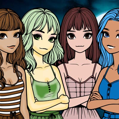four realistic girls