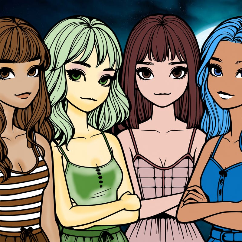 four realistic girls