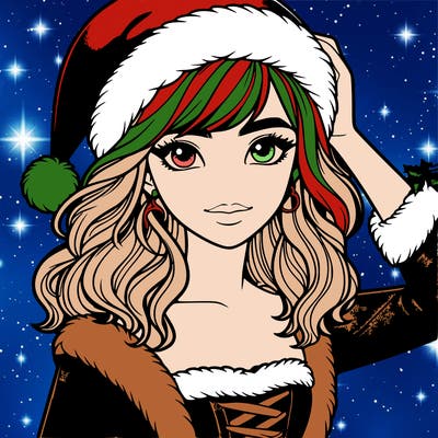 realistic teen girl wearing christmas outfit