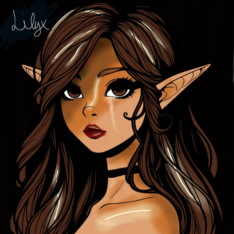 elf girl realistic dark fantasy