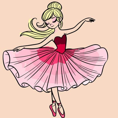 ballerina with a flowing gown