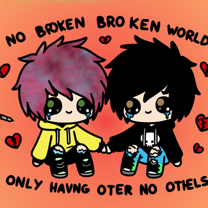 two broken emo kids falling in love in this broken world only having each other to lean on