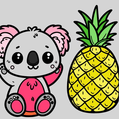 koala and pineapple