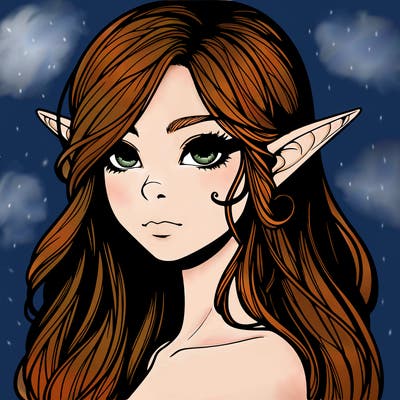 elf girl realistic dark fantasy