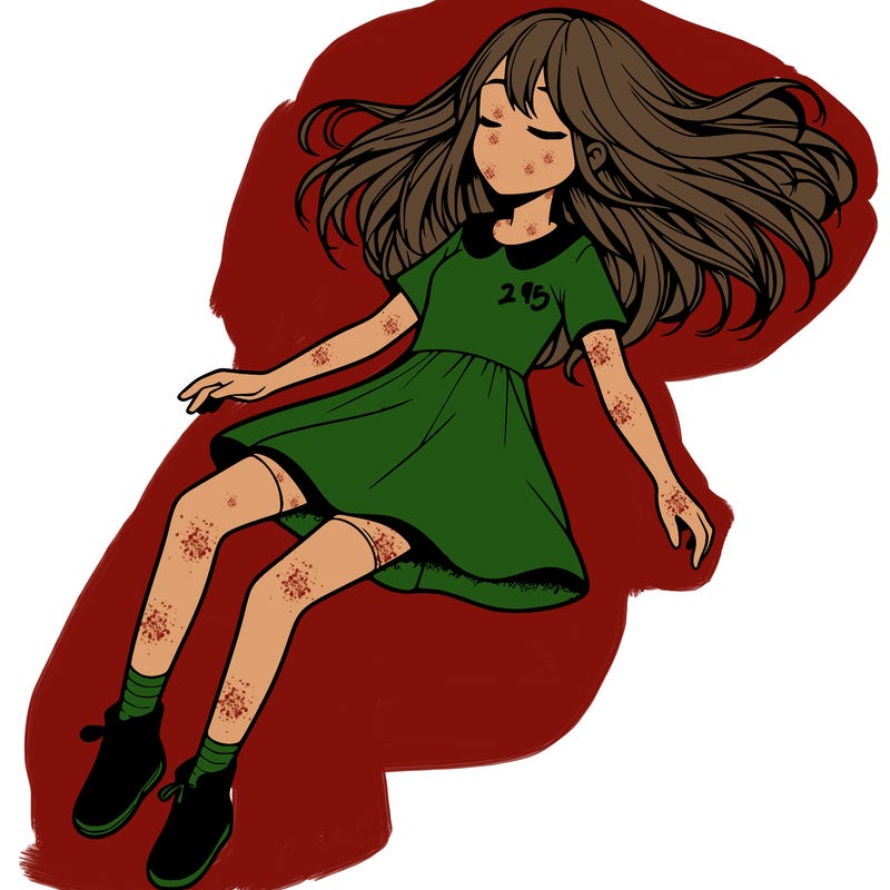 realistic girl floating