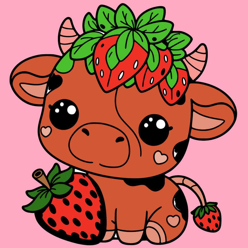 cute strawberry cow
