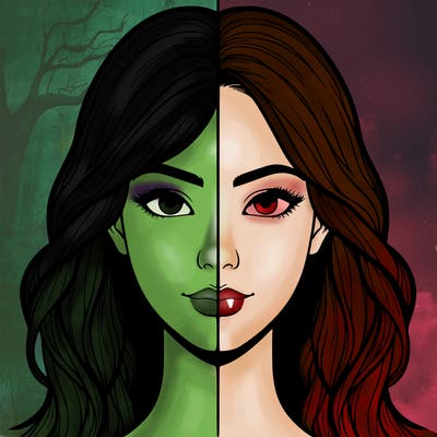 realistic girl, split