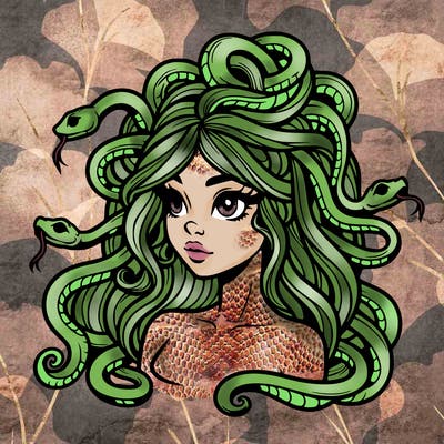 realistic medusa with snakes in her hair