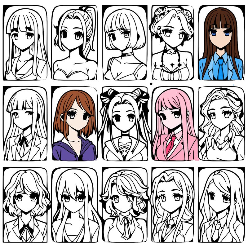 girls that look diffrent anime