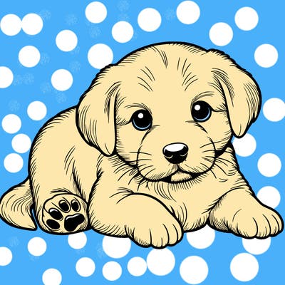 a cute realistic puppy