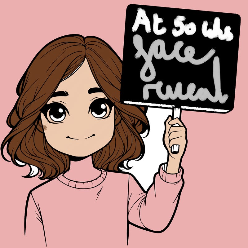 realistic girl holding up a sign