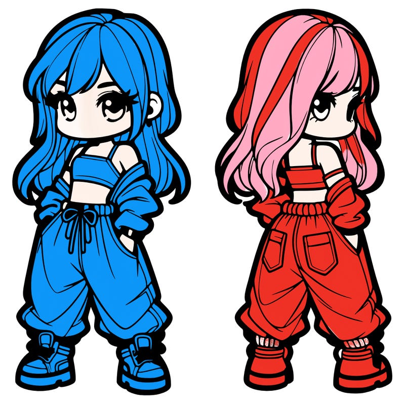 girl in crop top and baggy pants