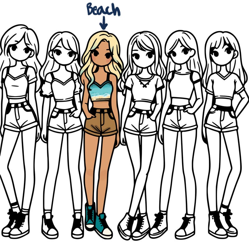 a group of girls wearing crop tops and shorts