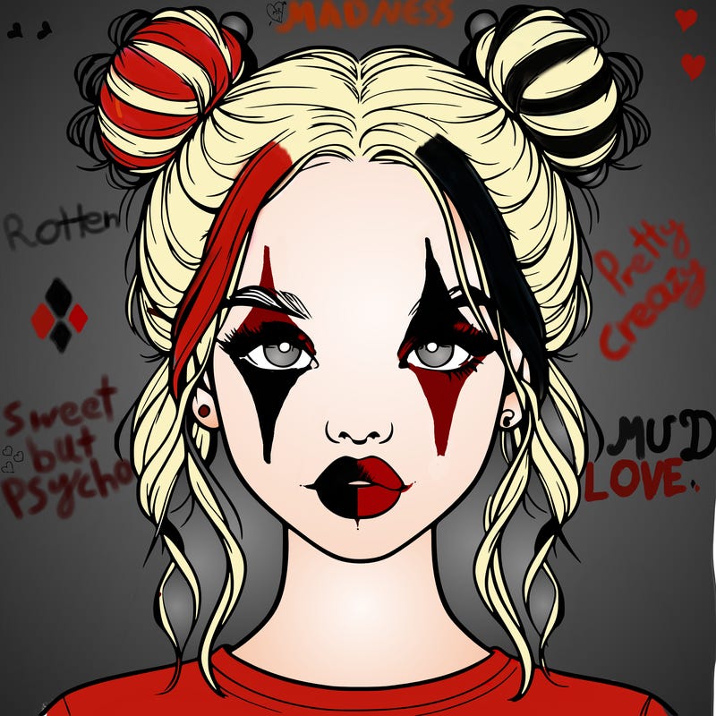 realistic girl with two buns in hair and lips