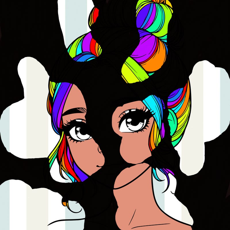 realistic pretty girl with hair in bun