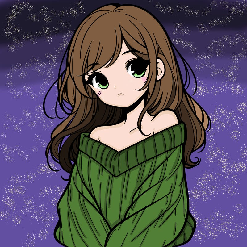 shy pretty girl wearing a sweater that is falling off one shoulder portrait