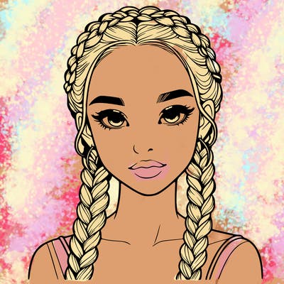 realistic girl with braids