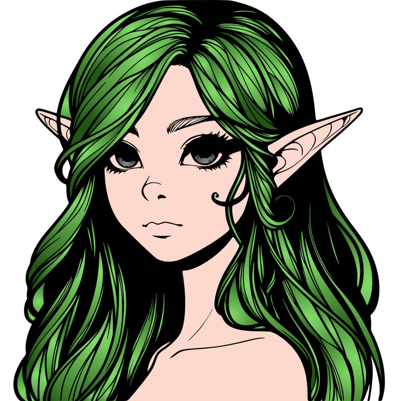 elf girl realistic dark fantasy