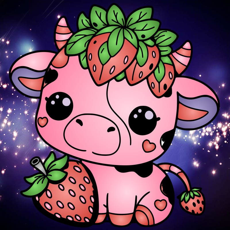 cute strawberry cow