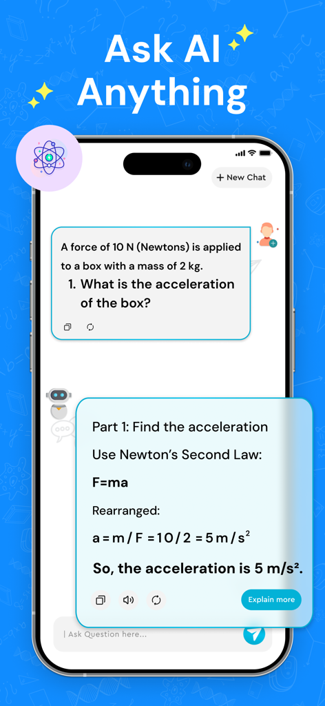 AI Math Solver: Do My Homework - AI 수학 문제 풀이 앱이 물리학 숙제 문제에 대한 단계별 솔루션을 제공합니다.