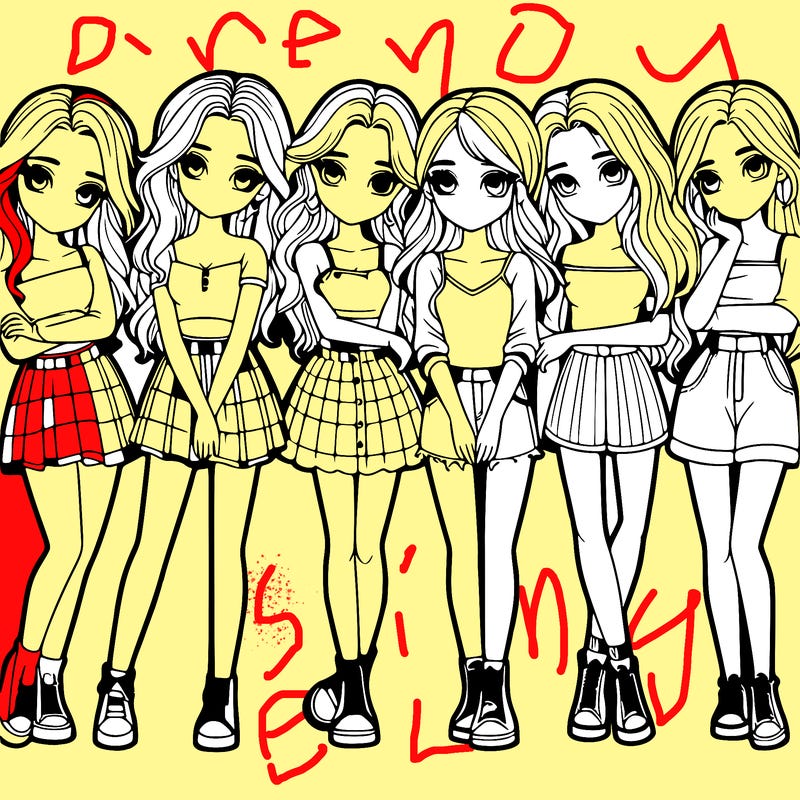 a group of girls realistic