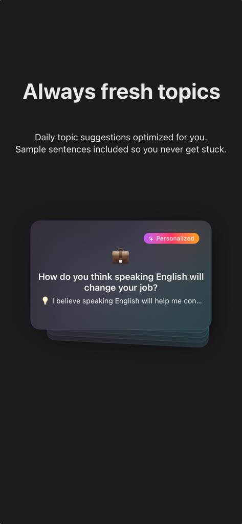 DRAWER – AI Language Journal - DRAWER AIジャーナルアプリでの、パーソナライズされた毎日の語学学習トピックの提案。