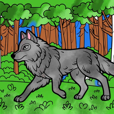 wolf in forest
