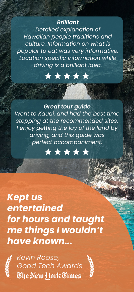 Kauai GyPSy Guide Driving Tour - User reviews and New York Times testimonial for the Kauai driving tour app