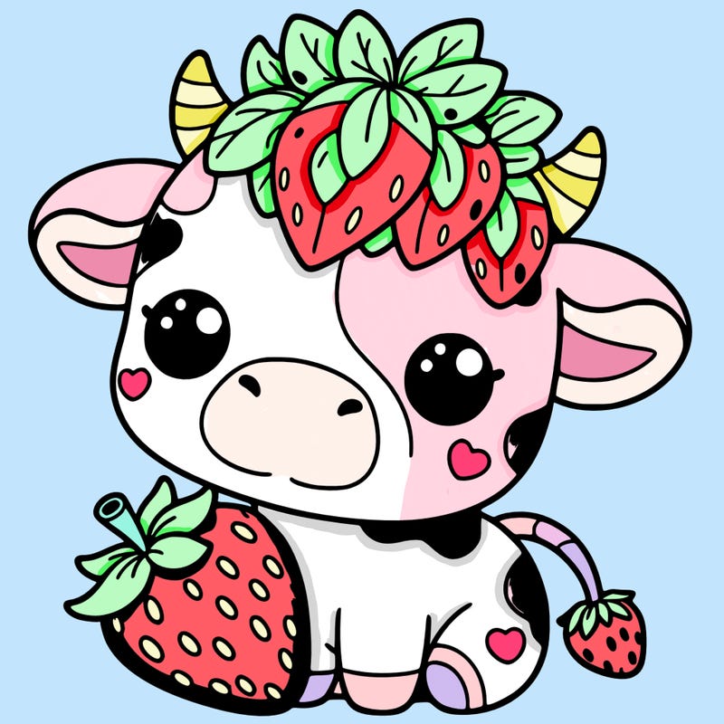 cute strawberry cow
