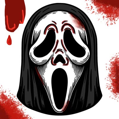 detailed ghostface mask