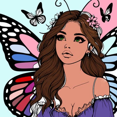 butterfly fairy realistic girl