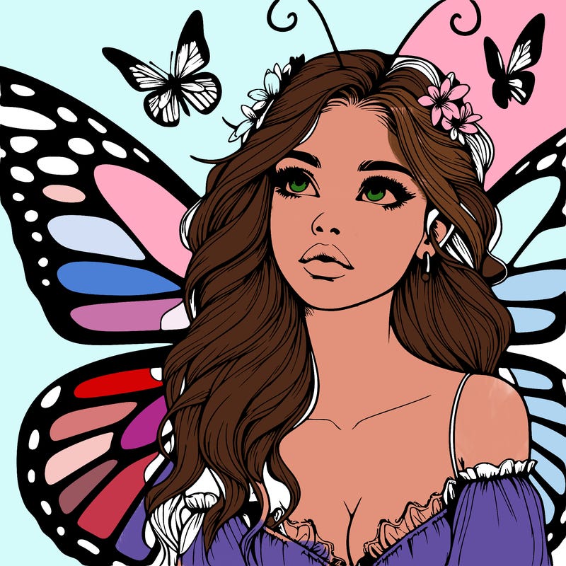butterfly fairy realistic girl