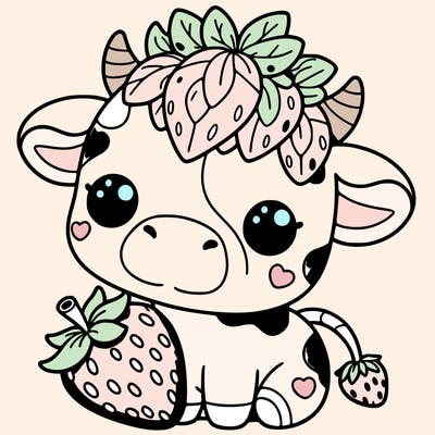 cute strawberry cow
