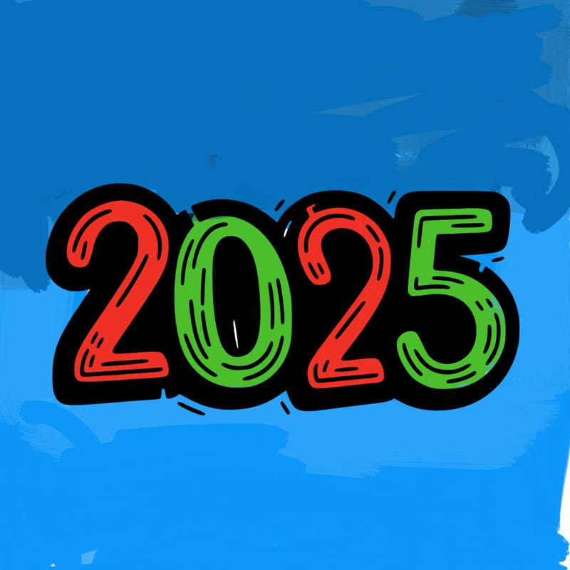 one line scrawled numbers sketch design “2025”