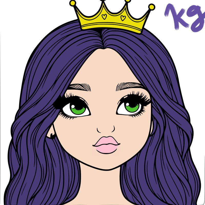 a realistic girl with a crown on