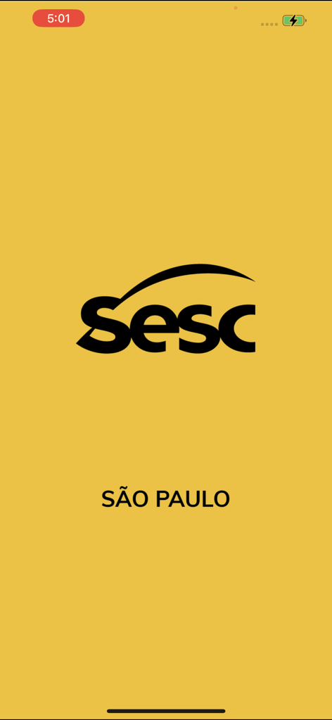 Credencial Sesc SP app splash screen with the Sesc Sao Paulo logo