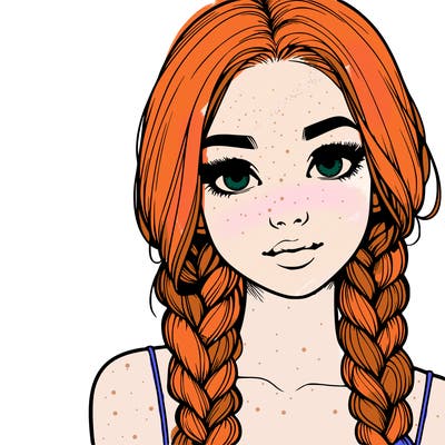 realistic girl with braids